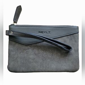 KEYLI Wrist Band Purse Faux Leather Olive Green Small Lightweight